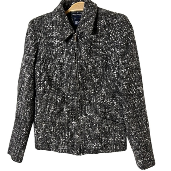 jacket,wool blend,zip, fitted,tweed, preppy clueless,academia,career,great cond - Picture 10 of 15